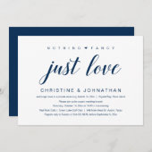 シンプルでおしゃれなネイビーカラーのウェディングエロープメントデザイン, シンプル おしゃれ エロー 招待状 (正面/裏面)