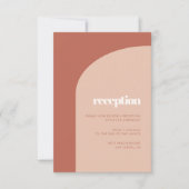 シンプルでおしゃれなピーチテラコッタのアーチ受付 招待状 (正面)