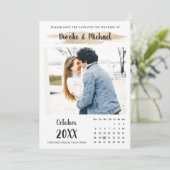 シンプルでおしゃれなフォトカレンダー セーブザデート (スタンド正面)