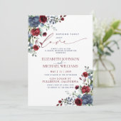 シンプルでおしゃれなブルーバースグンディーのカジュアルウェディング 招待状 (スタンド正面)