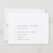 シンプルでおしゃれなブロンズの結婚式出欠返信カード 招待状 (裏面)