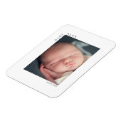 シンプルでおしゃれなベビー写真 名前と生年月日 マグネット (左側)