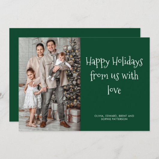 シンプルでおしゃれなホリデーシーズンのスクリプト写真 シーズンカード (正面/裏面)