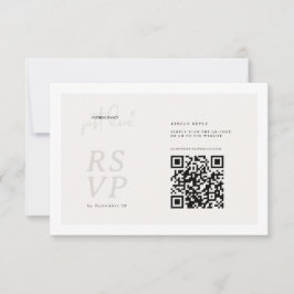 シンプルでおしゃれなラブ QRコード RSVP カード
