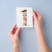 シンプルでおしゃれな写真入り1歳誕生日 チラシ (手)