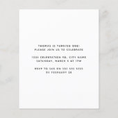 シンプルでおしゃれな写真入り1歳誕生日 チラシ (裏面)