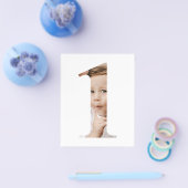 シンプルでおしゃれな写真入り1歳誕生日 チラシ (シングル)