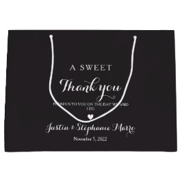 シンプルでおしゃれな感謝を伝えるウェディング ラージペーパーバッグ