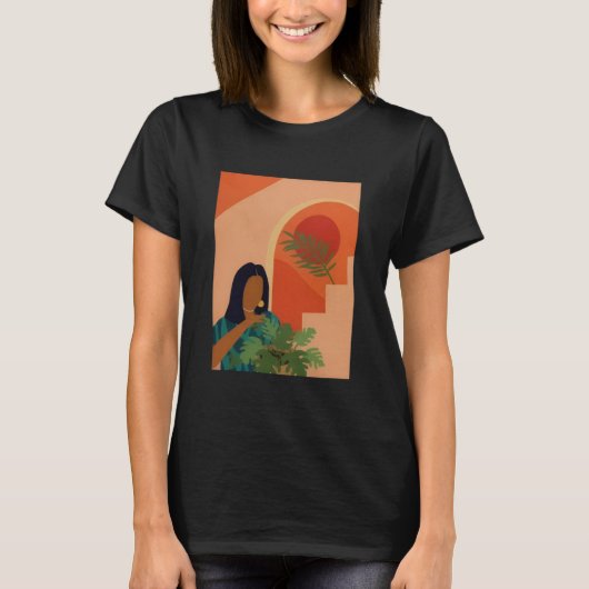 シンプルでおしゃれな植物好きママ Tシャツ (正面)