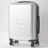 シンプルでおしゃれな白の誕生日グッズ シール (スーツケース)