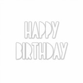 シンプルでおしゃれな白の誕生日グッズ シール (正面)