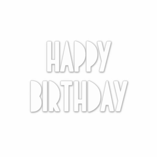 シンプルでおしゃれな白の誕生日グッズ シール (正面)