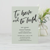 シンプルでおしゃれな結婚式の披露宴「To Have and to Hold」 招待状 (スタンド正面)