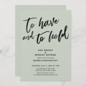 シンプルでおしゃれな結婚式の披露宴「To Have and to Hold」 招待状 (正面/裏面)