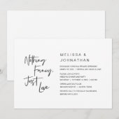 シンプルでおしゃれな結婚式の招待状（エロープメントパーティー） 招待状 (正面/裏面)