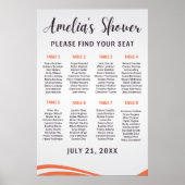 シンプルでおしゃれな結婚式前祝賀会の座席表 ポスター (正面)