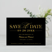 シンプルでおしゃれな結婚式 Save The Date 箔招待状 (立ち正面)