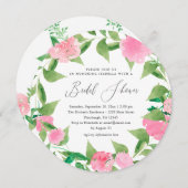 シンプルでおしゃれな花のブライダルシャワー招待状 案内状 (正面/裏面)