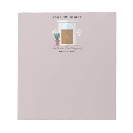 シンプルでおしゃれな表紙の不動産エージェント向けノート ノートパッド (正面)