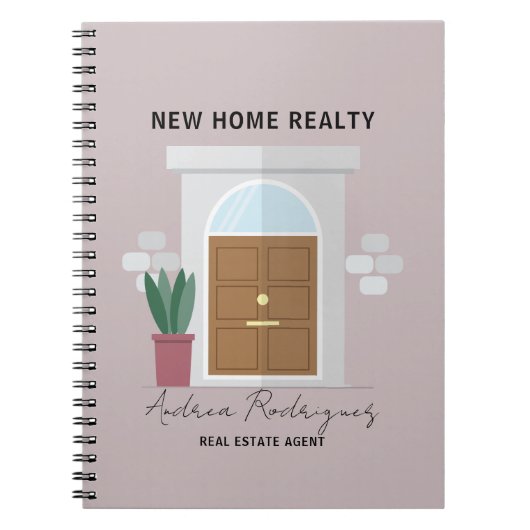 シンプルでおしゃれな表紙の不動産エージェント向けノート ノートブック (正面)