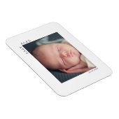 シンプルでおしゃれな赤ちゃんの写真 名前と生年月日 マグネット (右側)