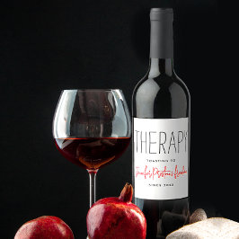 シンプルでおしゃれな黒と白の離婚ユーモア名 ワインラベル