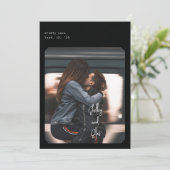 シンプルでおしゃれな Save the Date カード (スタンド正面)