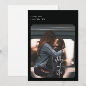 シンプルでおしゃれな Save the Date カード (正面/裏面)