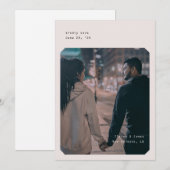 シンプルでおしゃれな Save the Date カード (正面/裏面)