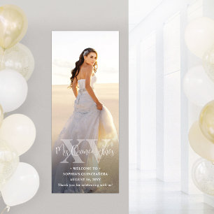 シンプルでおしゃれなMis XV Añosフォトオーバーレイ Quinceañera ポスター