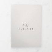 シンプルでおしゃれなQRコード ウェディング 三つ折り招待状 (カバー)