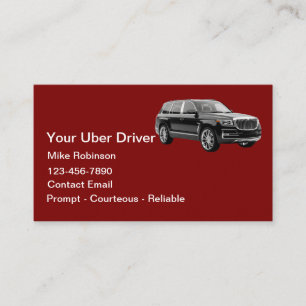 シンプルでおしゃれなUberドライバー配車サービス 名刺