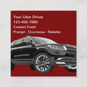 シンプルでおしゃれなUberドライバー・タクシー名刺 スクエア名刺