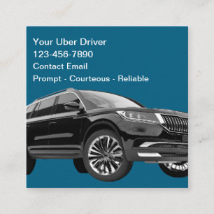 シンプルでおしゃれなUberドライバー・タクシー名刺 スクエア名刺