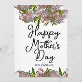 シンプルでおしゃれ | ピンクの花の母の日プレゼント シーズンカード (正面/裏面)