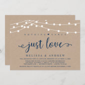 シンプルでおしゃれ。愛を込めて。クラフト紙のウェディングエロープメント 招待状 (正面/裏面)