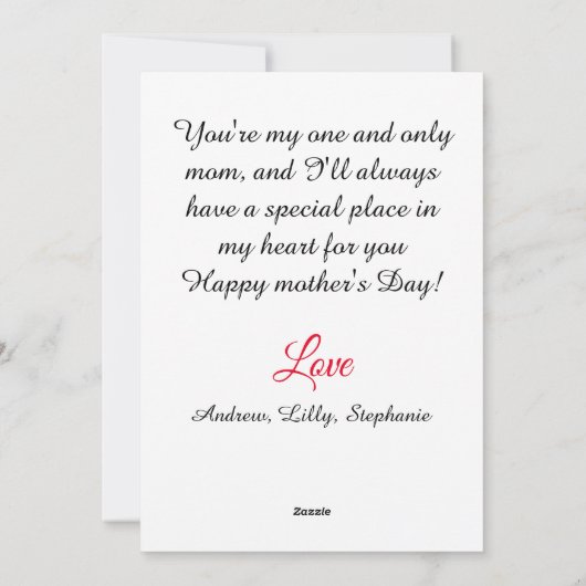 シンプルでおしゃれ | 母の日ギフト  フォトコラージュ シーズンカード (裏面)