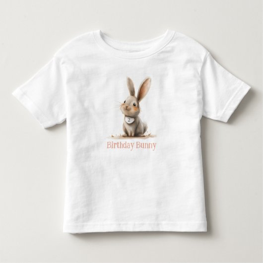 シンプルでかわいいウサギの誕生日子供用 トドラーTシャツ (正面)
