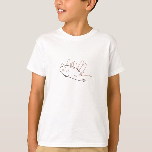 シンプルでかわいいハリネズミの落書きデザイン Tシャツ (正面)