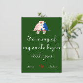 シンプルでかわいいハートが幸せなバレンタインデーのカップル シーズンカード (スタンド正面)