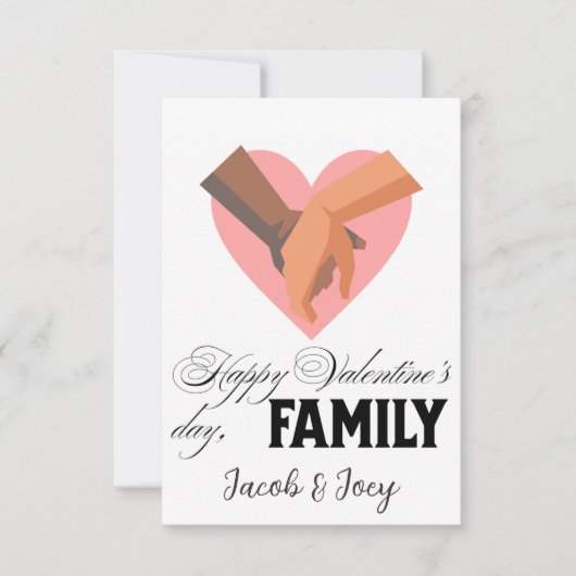 シンプルでかわいいハートの幸せなバレンタインカップル (正面)