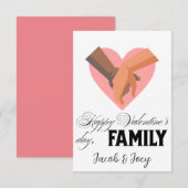 シンプルでかわいいハートの幸せなバレンタインカップル (正面/裏面)