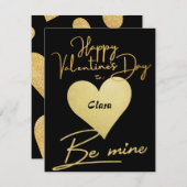 シンプルでかわいいハートの幸せなバレンタインデーのカップル シーズンカード (正面/裏面)