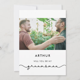 シンプルでかわいいフォントのベストマン提案カード 招待状