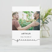 シンプルでかわいいフォント　ウェディングプランナーへのプロポーズカード 招待状 (スタンド正面)