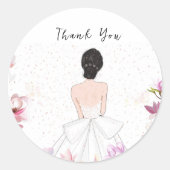 シンプルでかわいいブライズシャワー ラウンドシール (正面)