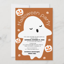 シンプルでかわいい不気味なハロウィン・コスチューム・パーティー 招待状