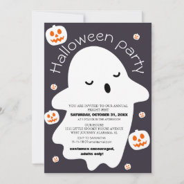 シンプルでかわいい不気味なハロウィン・コスチューム・パーティー 招待状