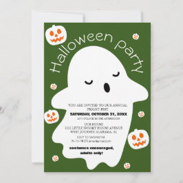 シンプルでかわいい不気味なハロウィン・コスチューム・パーティー 招待状