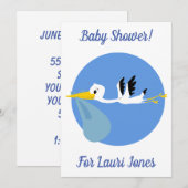 シンプルでかわいい手頃なベビーシャワーの招待状 招待状 (正面/裏面)